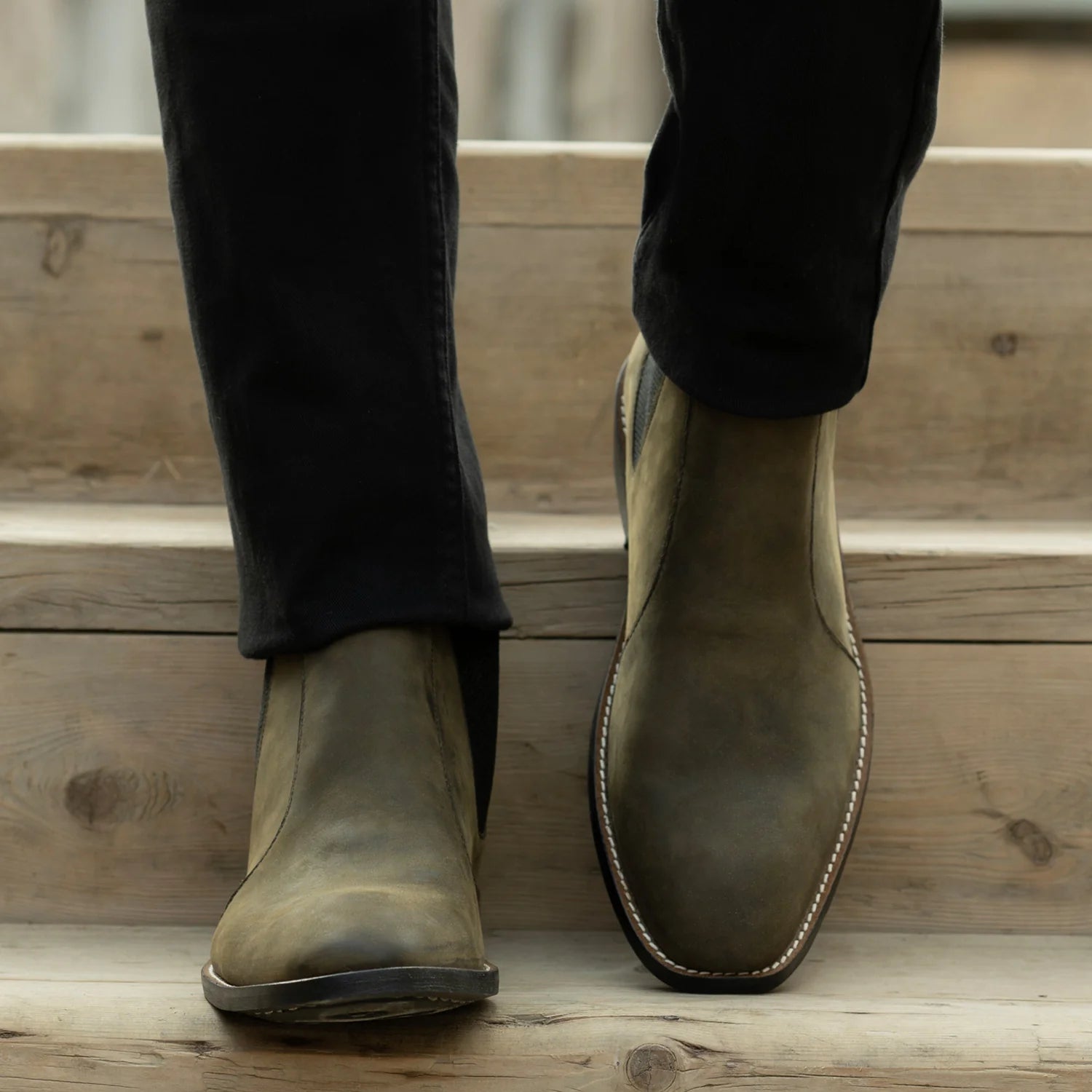 Orlaven Clarkson Chelsea Olive Pullup Leather Boots - StudGuard footwear image 5