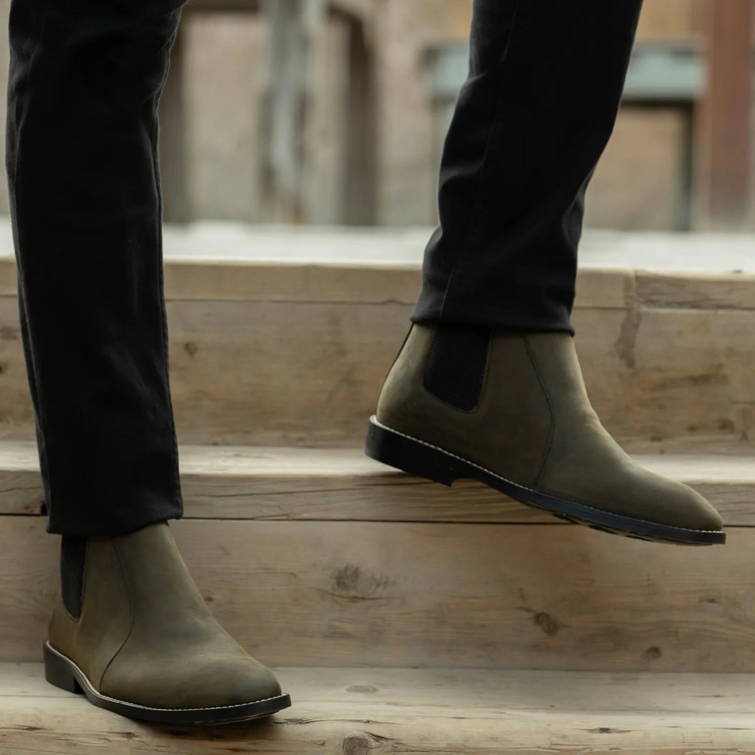 Orlaven Clarkson Chelsea Olive Pullup Leather Boots - StudGuard footwear image 9