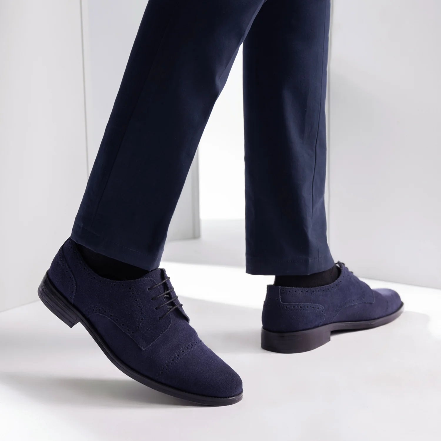 Orlaven Dirk Brogues Derby Blue Suede Leather Shoes - StudGuard footwear image 8