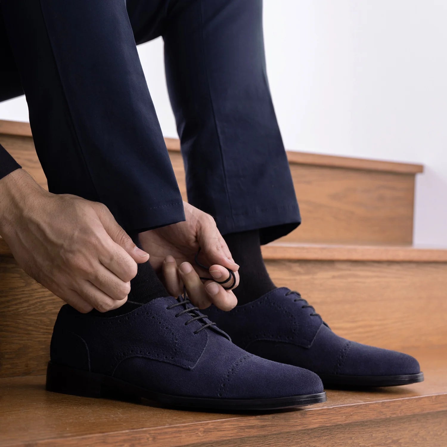 Orlaven Dirk Brogues Derby Blue Suede Leather Shoes - StudGuard footwear image 10