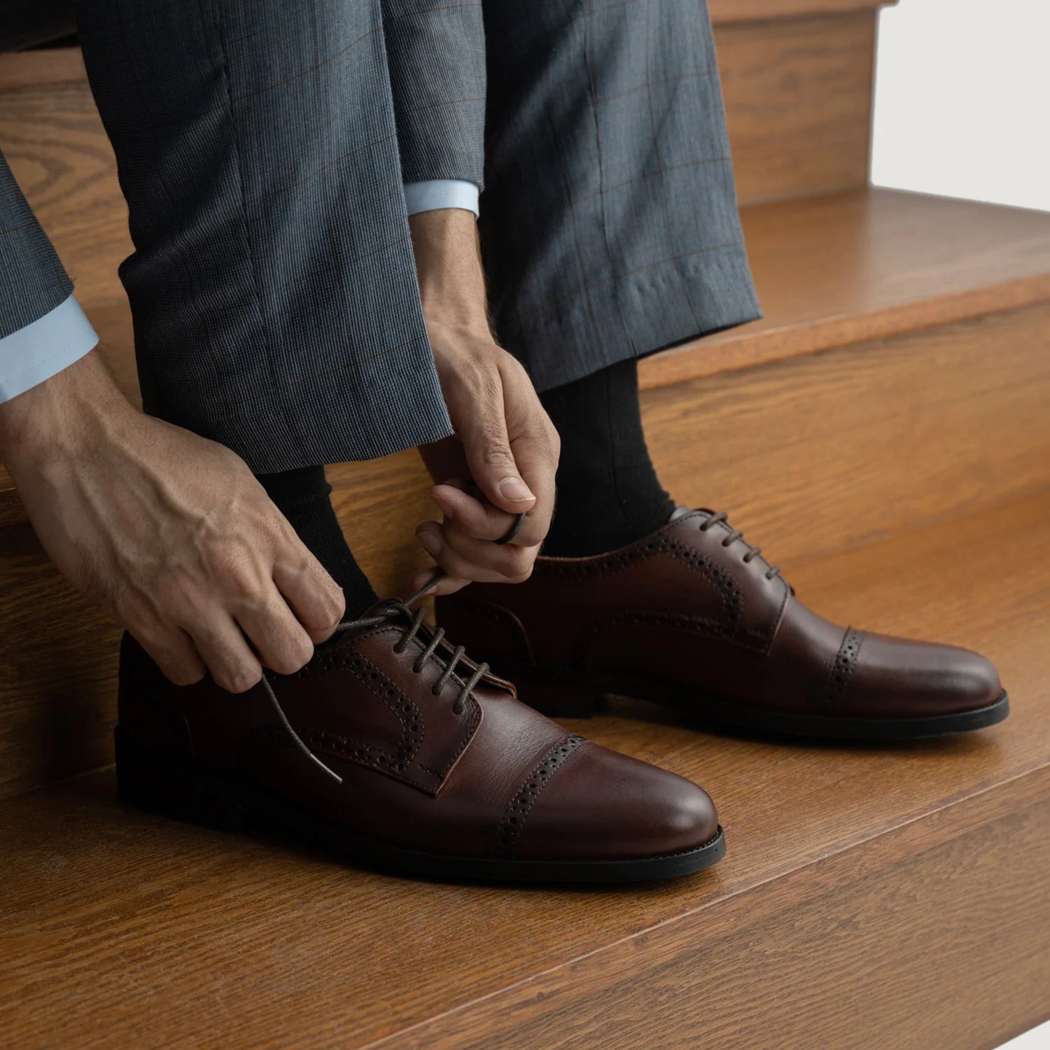 Orlaven Dirk Brogues Derby Brown Leather Shoes - StudGuard footwear image 10