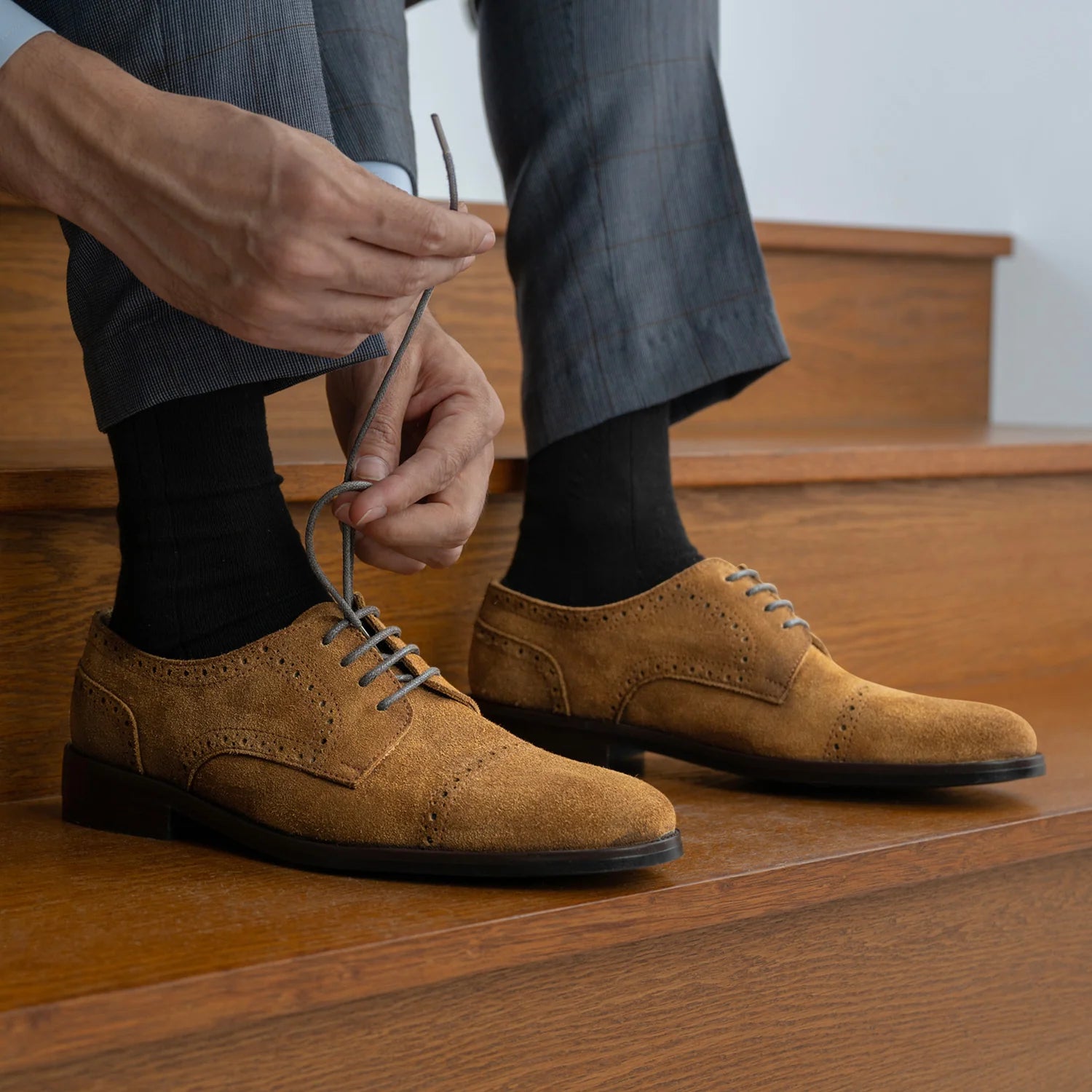Orlaven Dirk Brogues Derby Brown Suede Leather Shoes - StudGuard footwear image 10