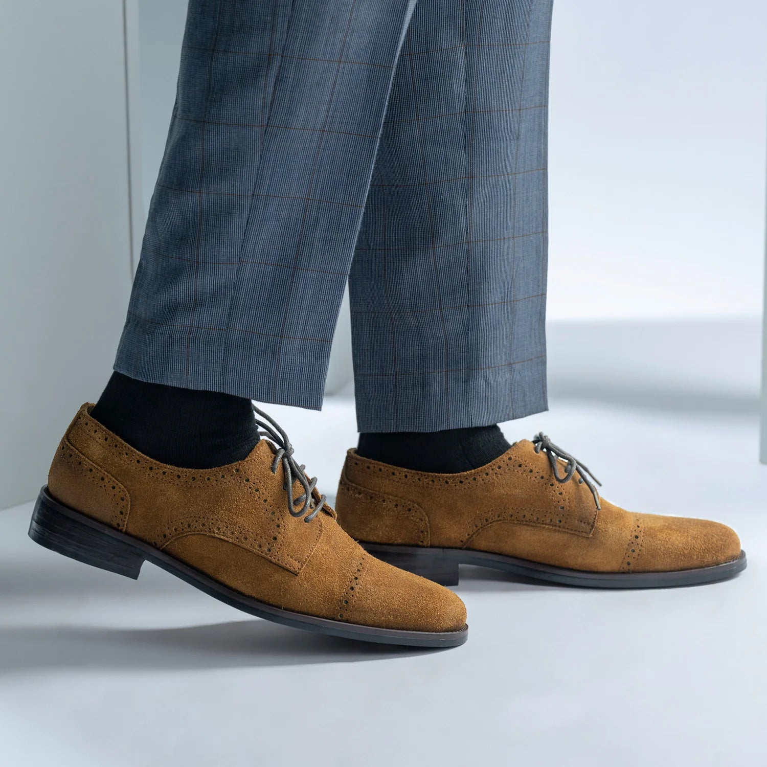 Orlaven Dirk Brogues Derby Brown Suede Leather Shoes - StudGuard footwear image 6