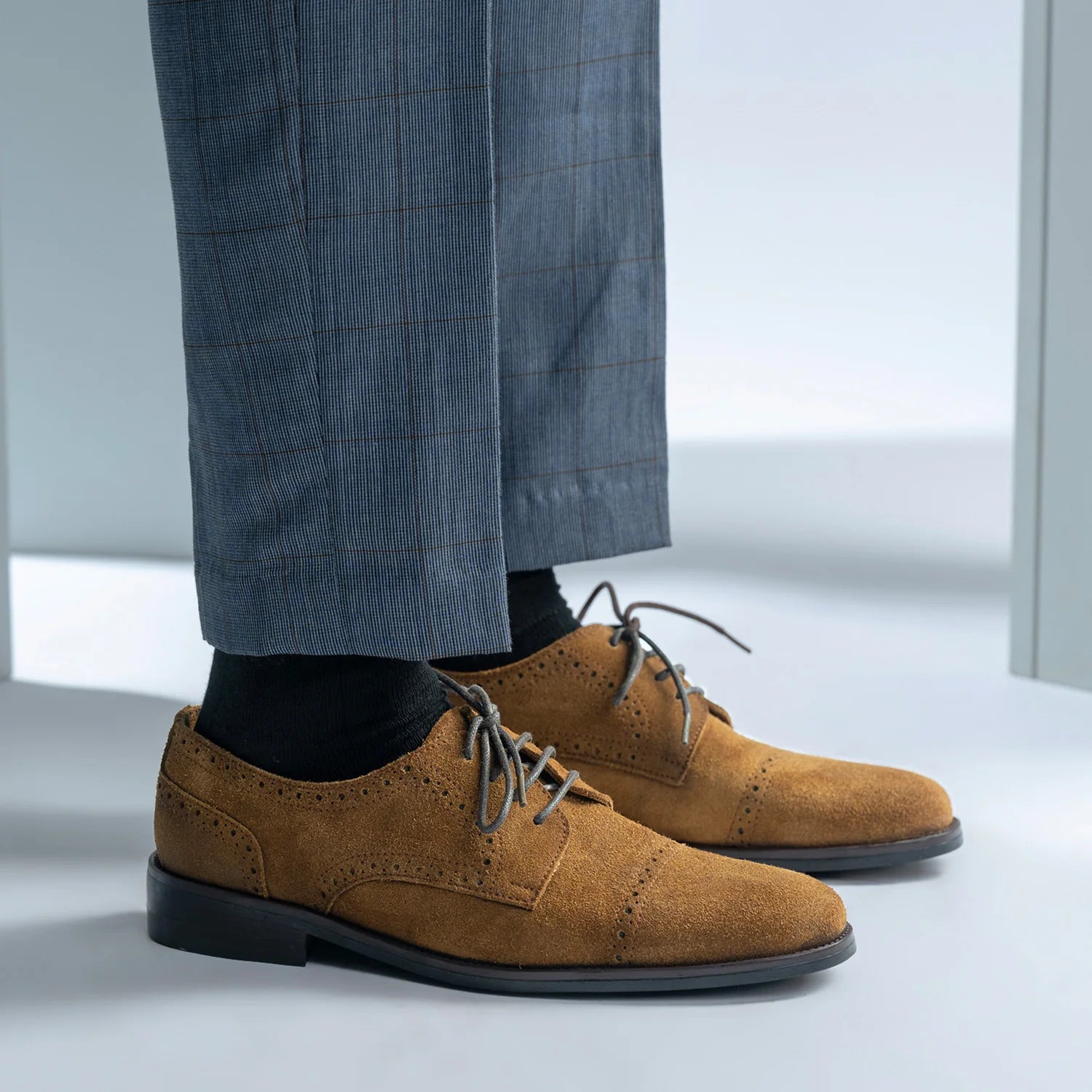 Orlaven Dirk Brogues Derby Brown Suede Leather Shoes - StudGuard footwear image 7
