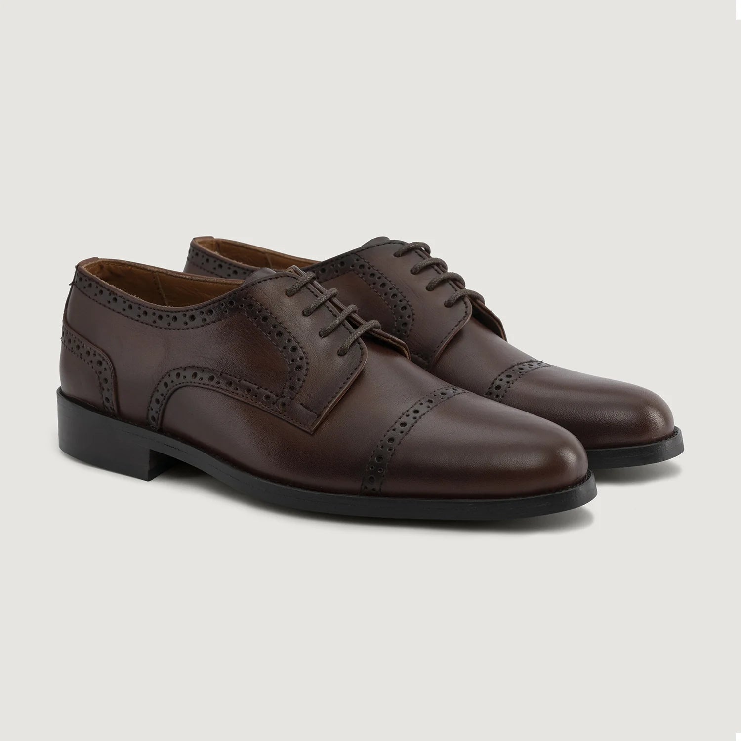 Orlaven Dirk Brogues Derby Burnished Brown Leather Shoes footwear image 1