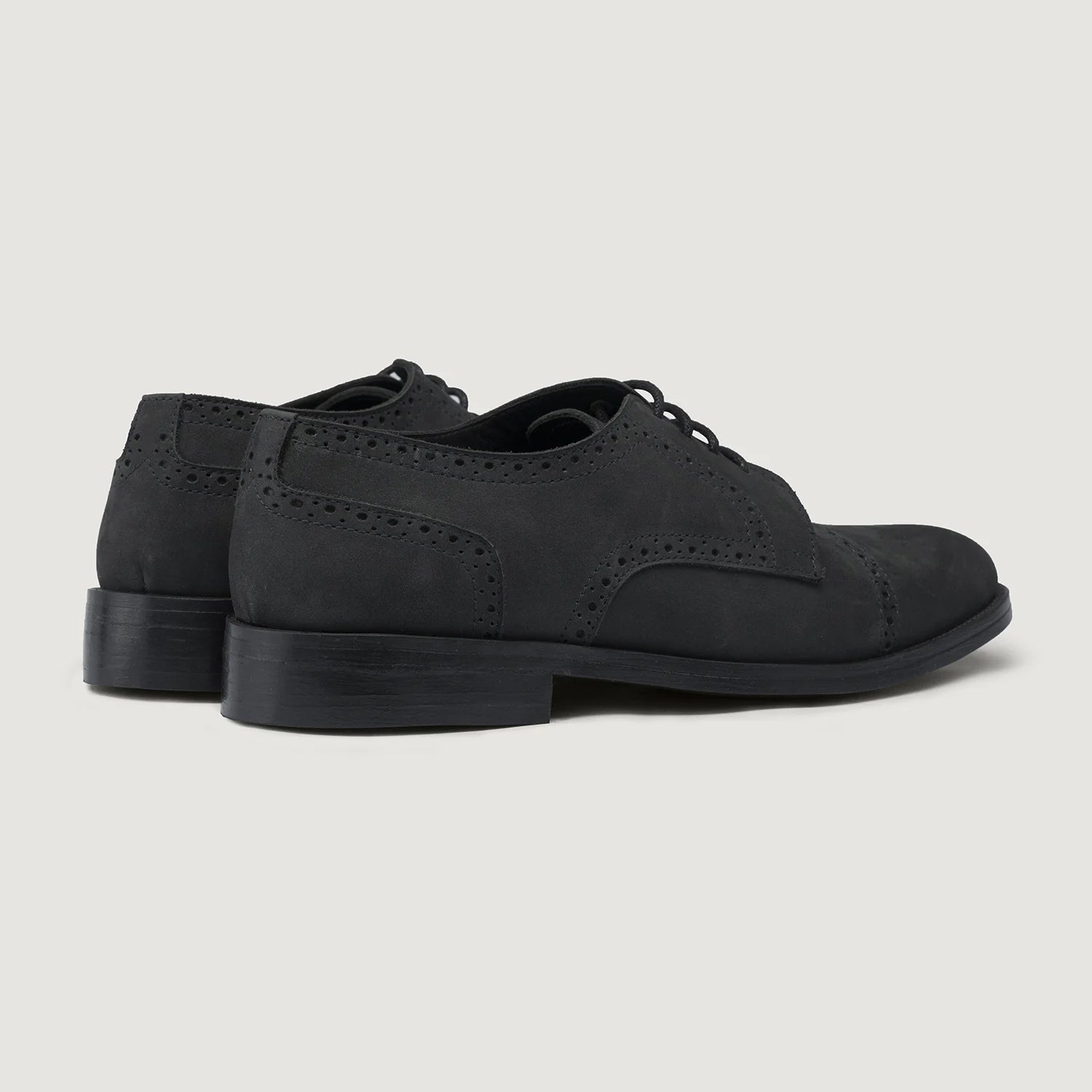 Orlaven Dirk Brogues Derby Matte Black Nubuck Leather Shoes - StudGuard footwear image 4