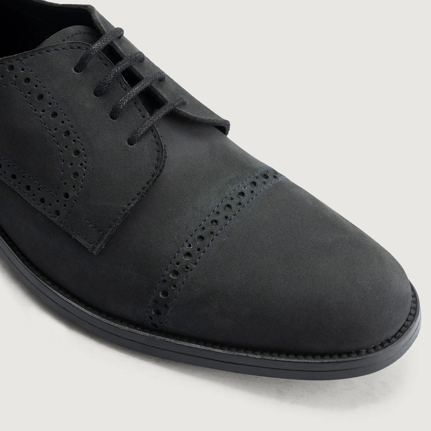 Orlaven Dirk Brogues Derby Matte Black Nubuck Leather Shoes - StudGuard footwear image 5
