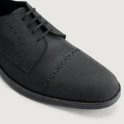 Orlaven Dirk Brogues Derby Matte Black Nubuck Leather Shoes - StudGuard footwear image 5