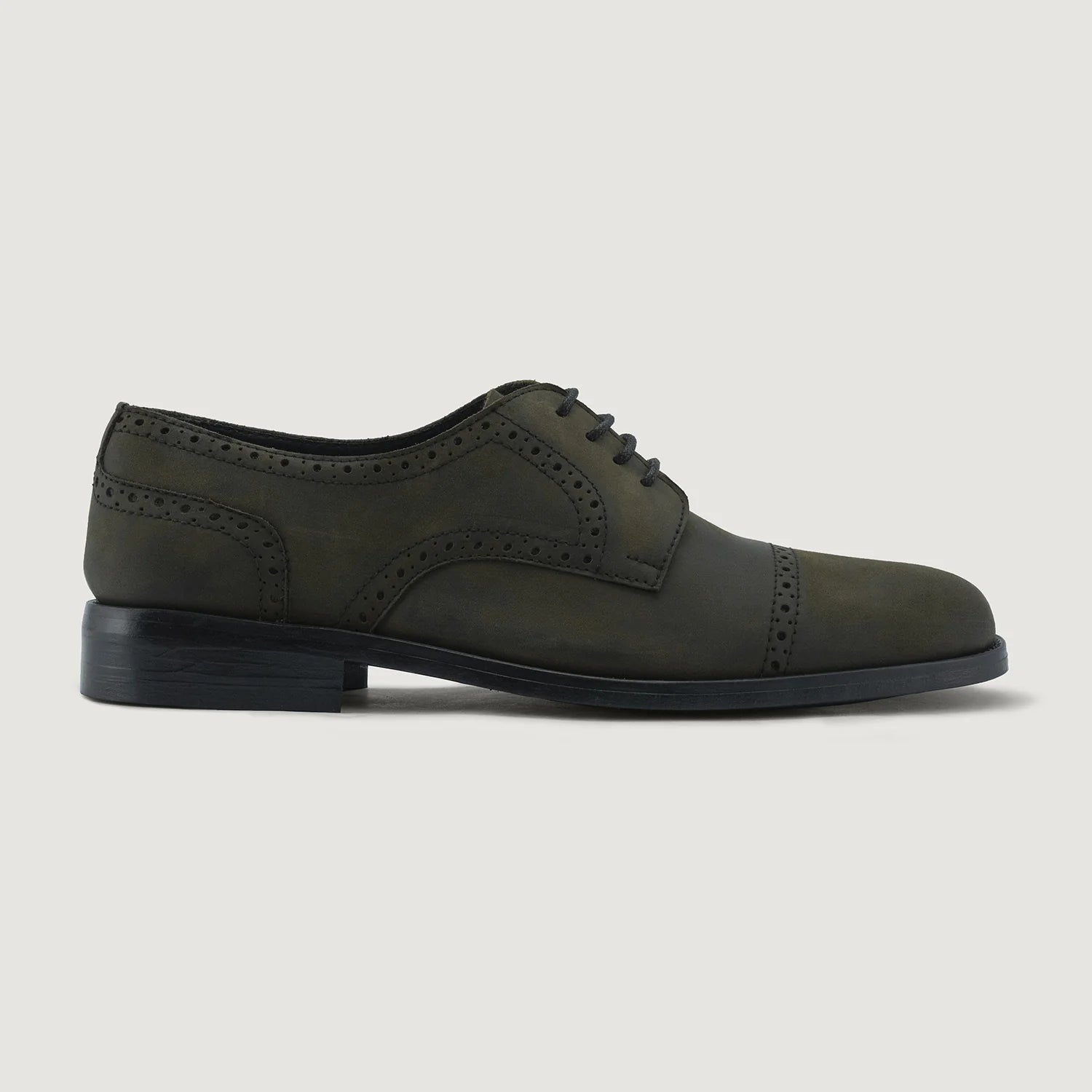Orlaven Dirk Brogues Derby Olive Oil Pullup Leather Shoes - StudGuard footwear image 2