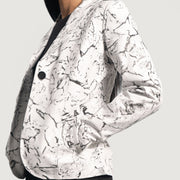 Donna Blake White Leather Blazer