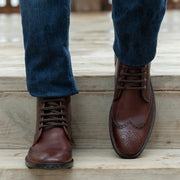 Orlaven Duster Brogues Derby Brown Burnished Leather Boots - StudGuard footwear image 5