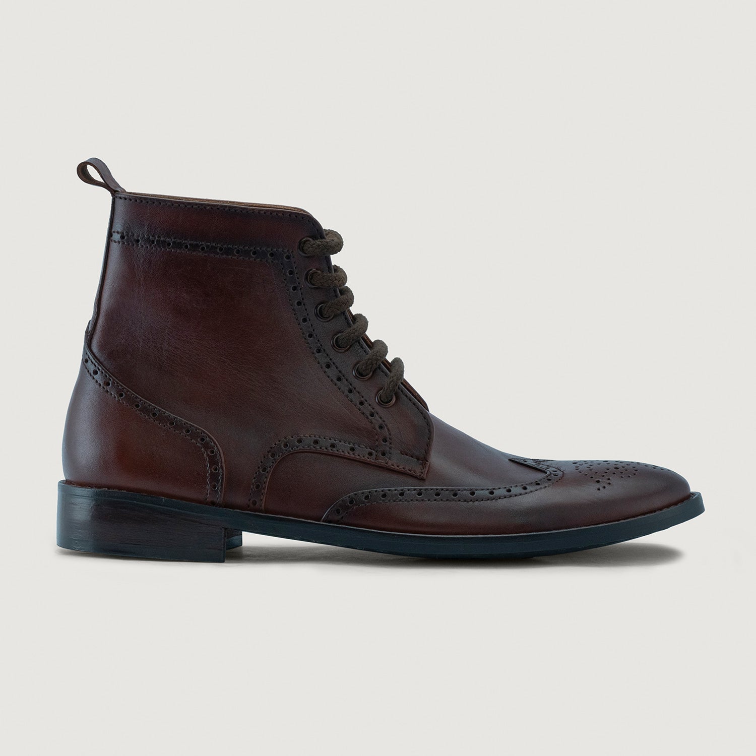 Orlaven Duster Brogues Derby Brown Burnished Leather Boots - StudGuard footwear image 2