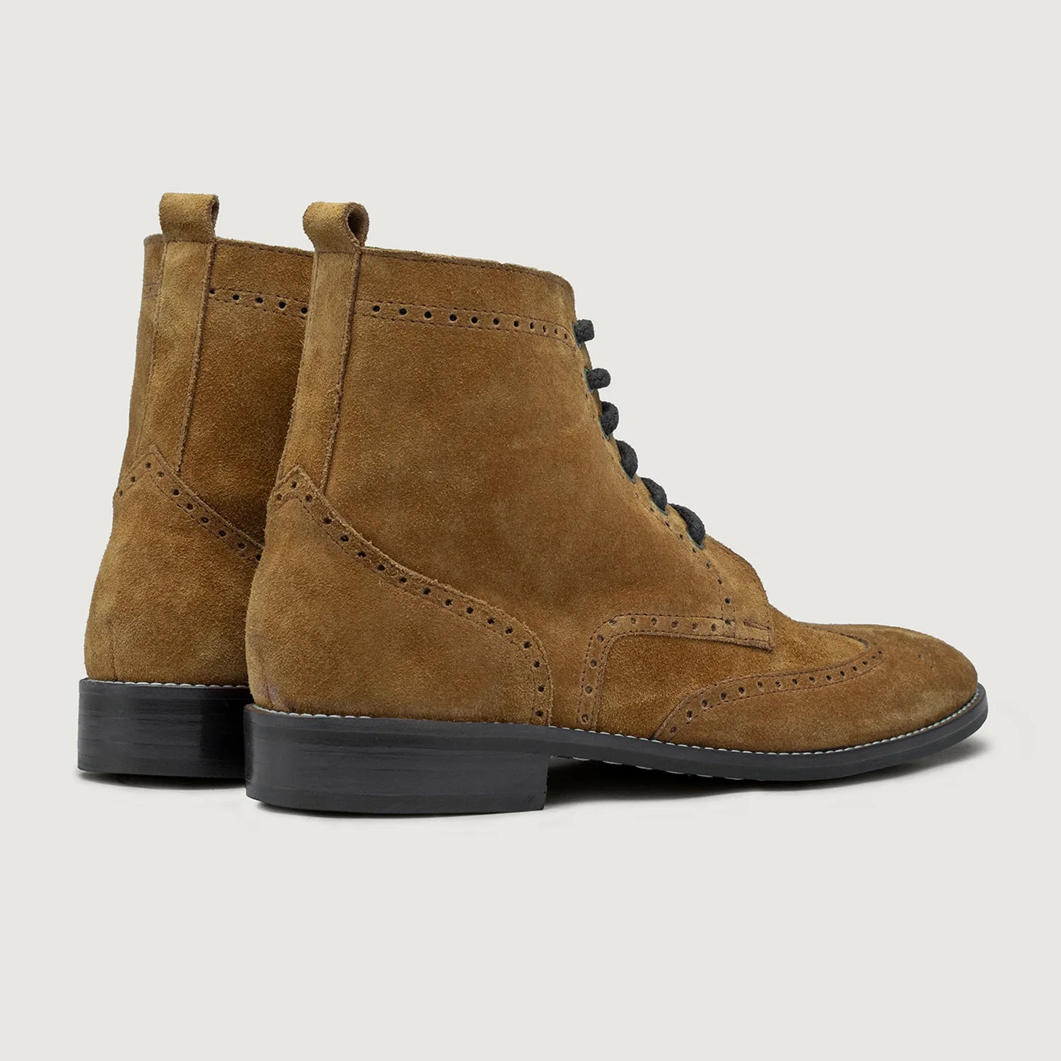 Orlaven Duster Brogues Derby Brown Suede Leather Boots - StudGuard footwear image 3