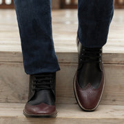 Orlaven Duster Brogues Derby Maroon Black Leather Boots - StudGuard footwear image 5