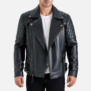 Bari Black Biker Leather Jacket - image 2