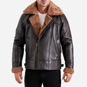 Merano Brown Real Shearling Bomber Jacket - image 1
