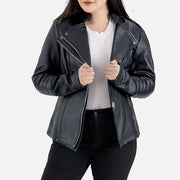Courmayeur Black Leather Biker Jacket
