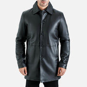 Sicilia Black Leather Coat - image 1