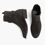 High-Traction Rubber Outsole & Lug Tread Pattern on Dirk Brogues Derby Olive Oil Pullup Leather Shoes StudGuard For Men
