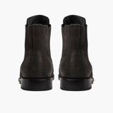 Cavalier Shadow Grey Leather Boots - Reinforced Heel Counter & Precision Double-Row Stitching Detail