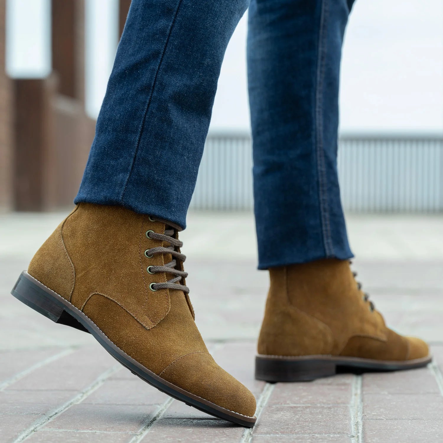 Orlaven Knight Derby Brown Suede Leather Boots - StudGuard footwear image 8