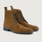 Orlaven Knight Derby Brown Suede Leather Boots - StudGuard footwear image 1