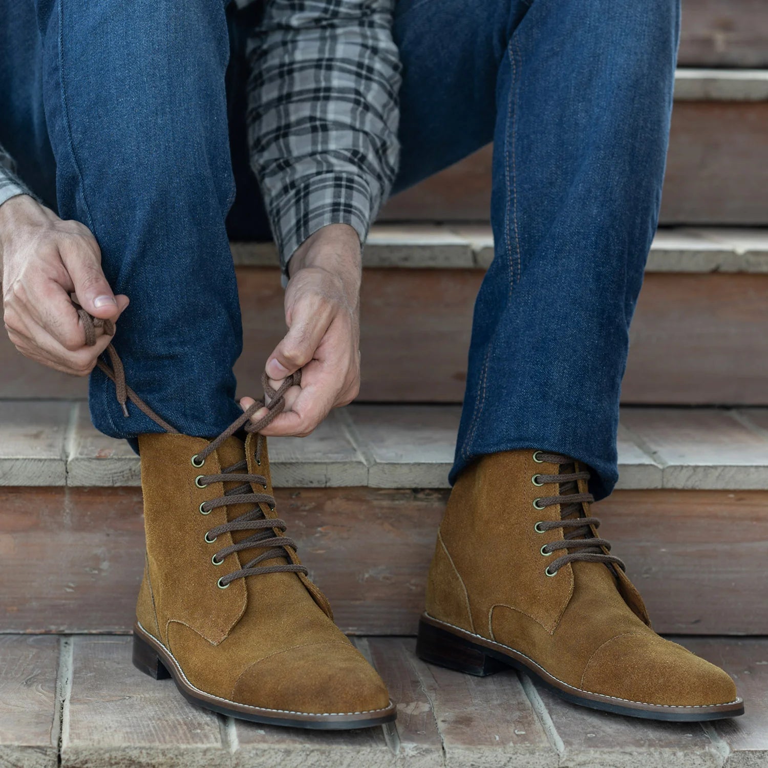 Orlaven Knight Derby Brown Suede Leather Boots - StudGuard footwear image 10
