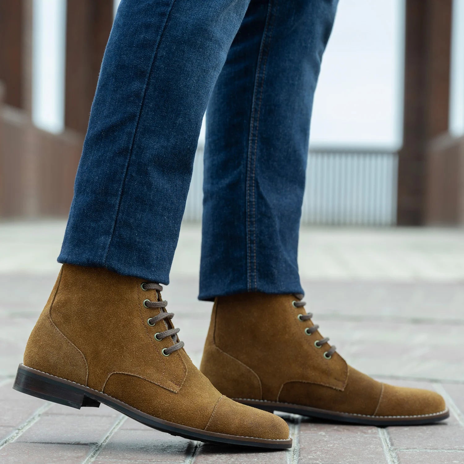 Orlaven Knight Derby Brown Suede Leather Boots - StudGuard footwear image 7