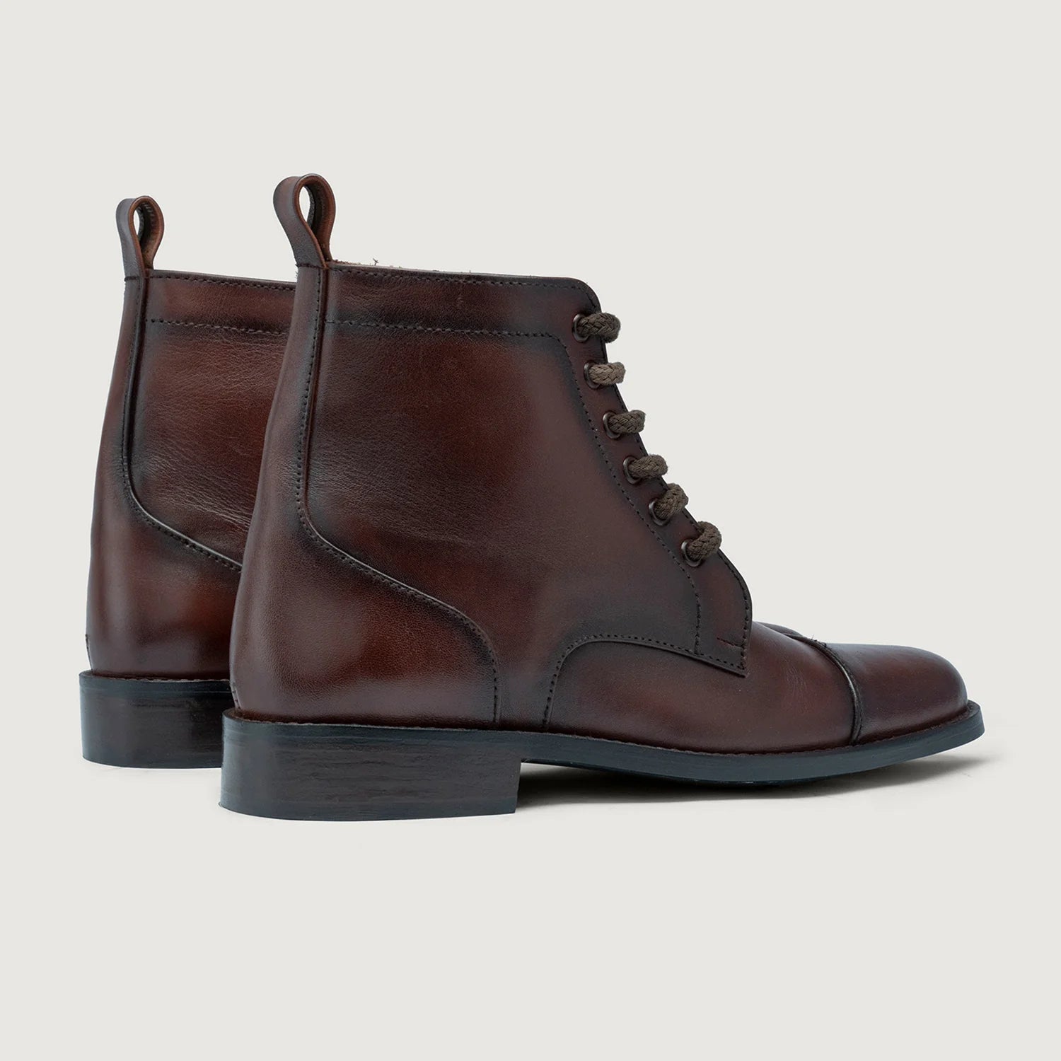 Orlaven Knight Derby Burnished Brown Leather Boots - StudGuard footwear image 3