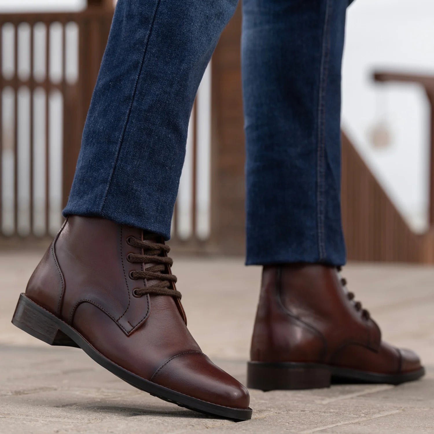 Orlaven Knight Derby Burnished Brown Leather Boots - StudGuard footwear image 8