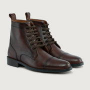 Orlaven Knight Derby Burnished Brown Leather Boots - StudGuard footwear image 1