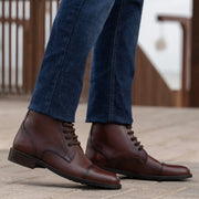 Orlaven Knight Derby Burnished Brown Leather Boots - StudGuard footwear image 7