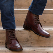 Orlaven Knight Derby Burnished Brown Leather Boots - StudGuard footwear image 9