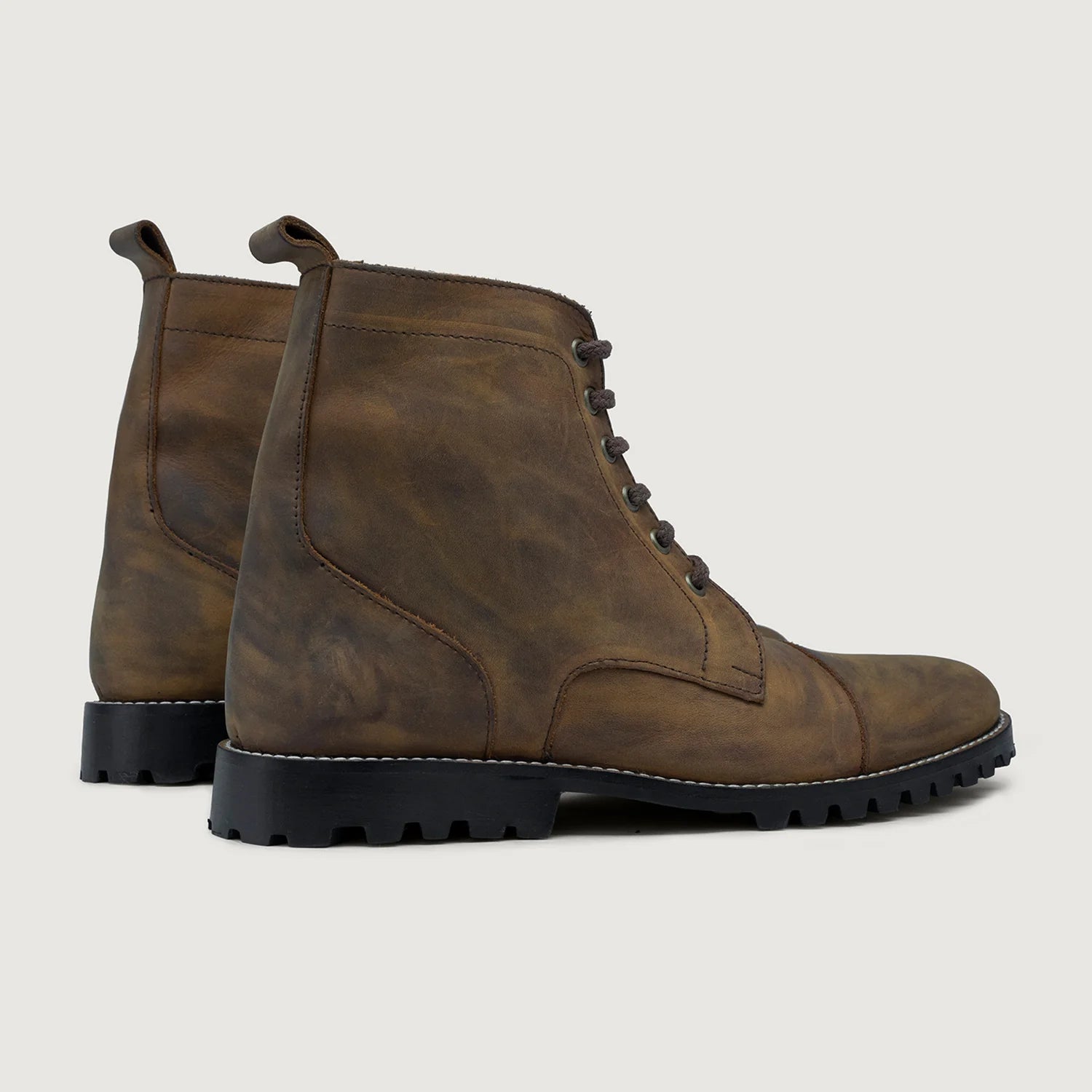 Orlaven Knight Derby Burnt Copper Pullup Leather Boots - TerraGrip footwear image 3