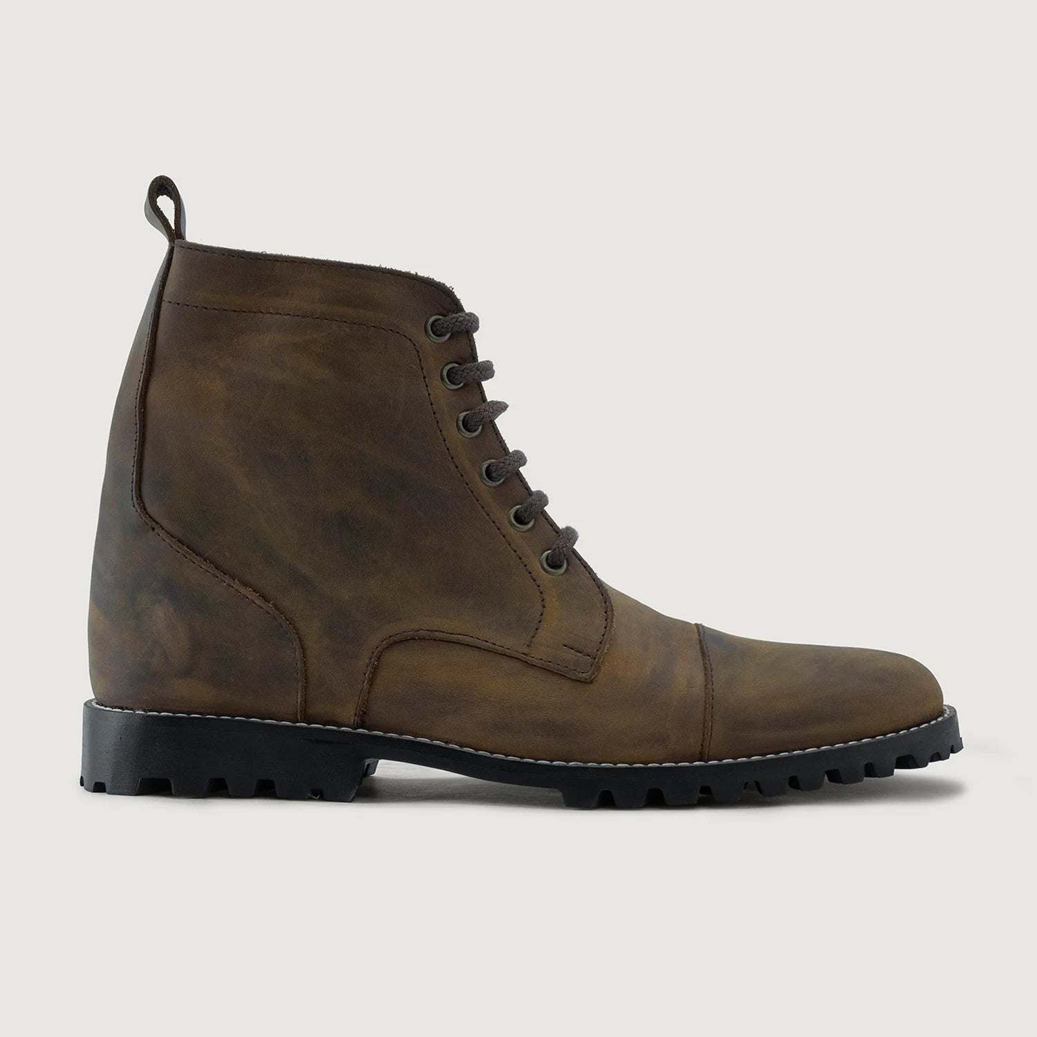 Orlaven Knight Derby Burnt Copper Pullup Leather Boots - TerraGrip footwear image 2