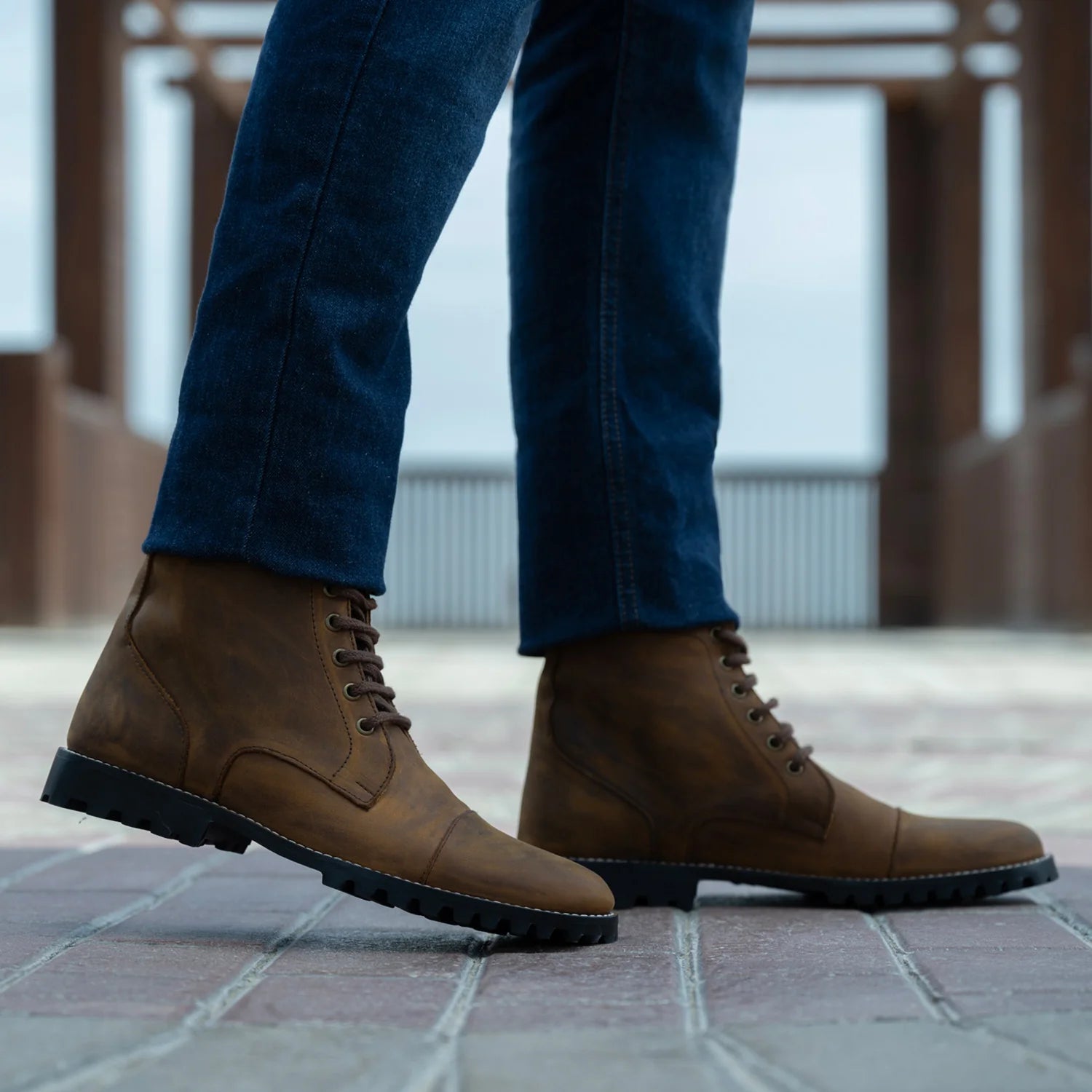 Orlaven Knight Derby Burnt Copper Pullup Leather Boots - TerraGrip footwear image 8