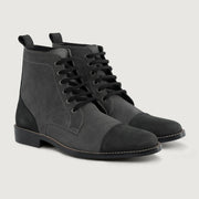 Orlaven Knight Derby Grey & Black Leather Boots - StudGuard footwear image 1