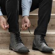Orlaven Knight Derby Grey & Black Leather Boots - StudGuard footwear image 10
