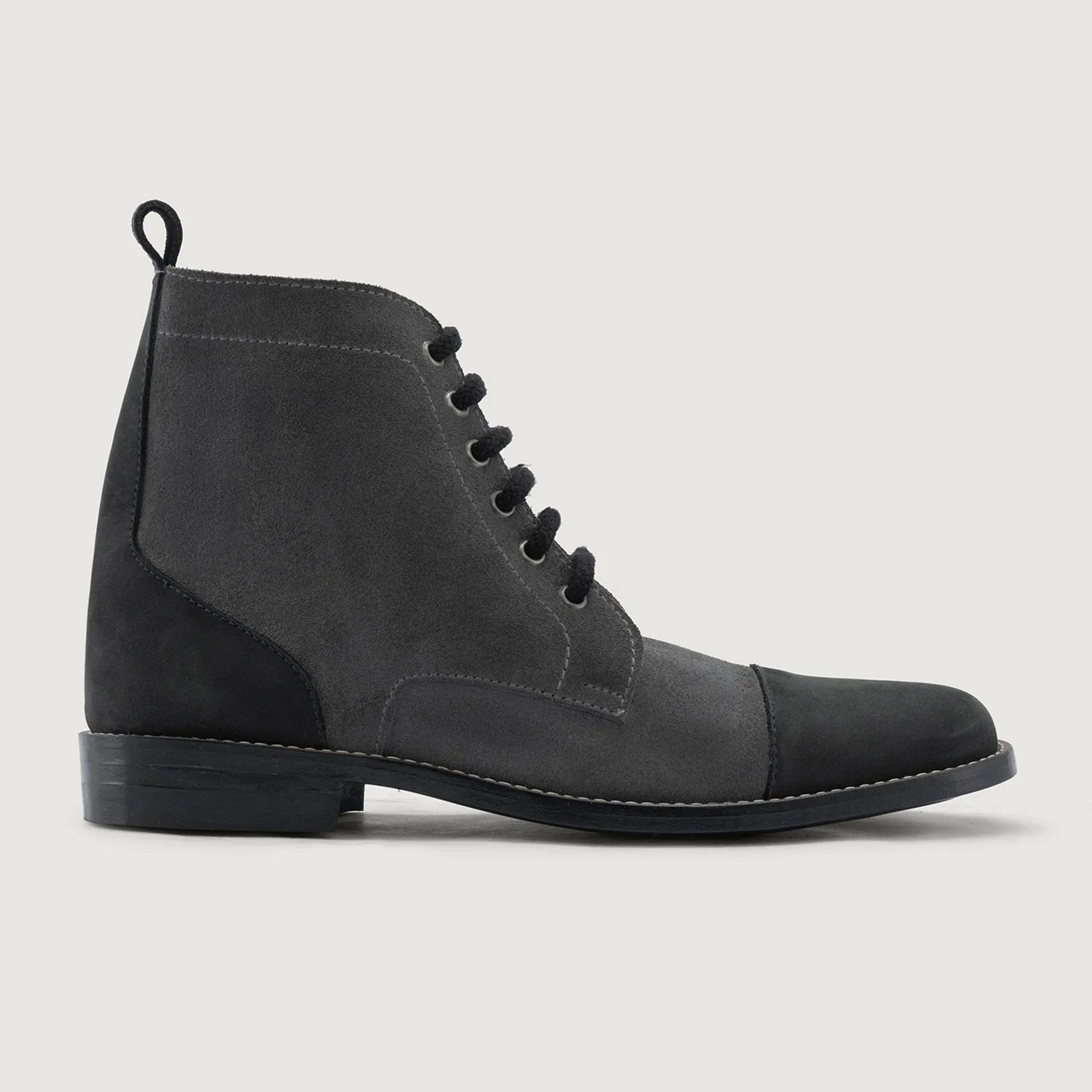 Orlaven Knight Derby Grey & Black Leather Boots - StudGuard footwear image 2