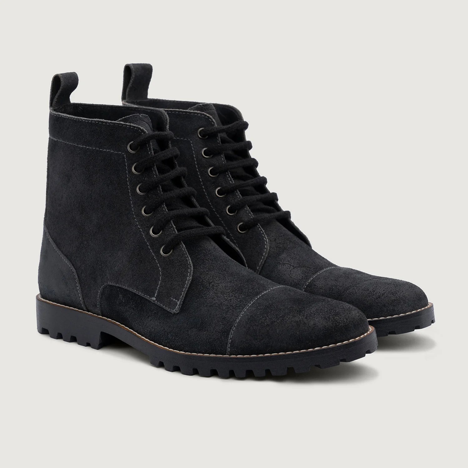 Orlaven Knight Derby Grey Suede Leather Boots - TerraGrip footwear image 1