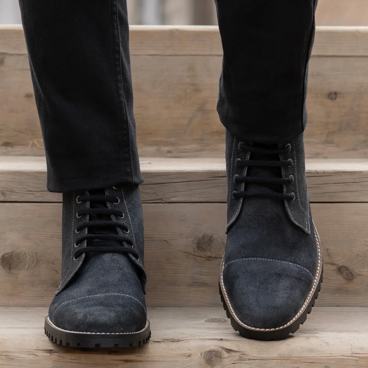 Orlaven Knight Derby Grey Suede Leather Boots - TerraGrip footwear image 5