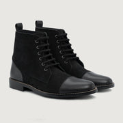 Orlaven Knight Derby Hybrid Black Leather Boots - StudGuard footwear image 1