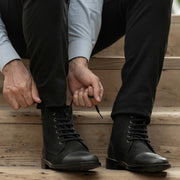 Orlaven Knight Derby Hybrid Black Leather Boots - StudGuard footwear image 10