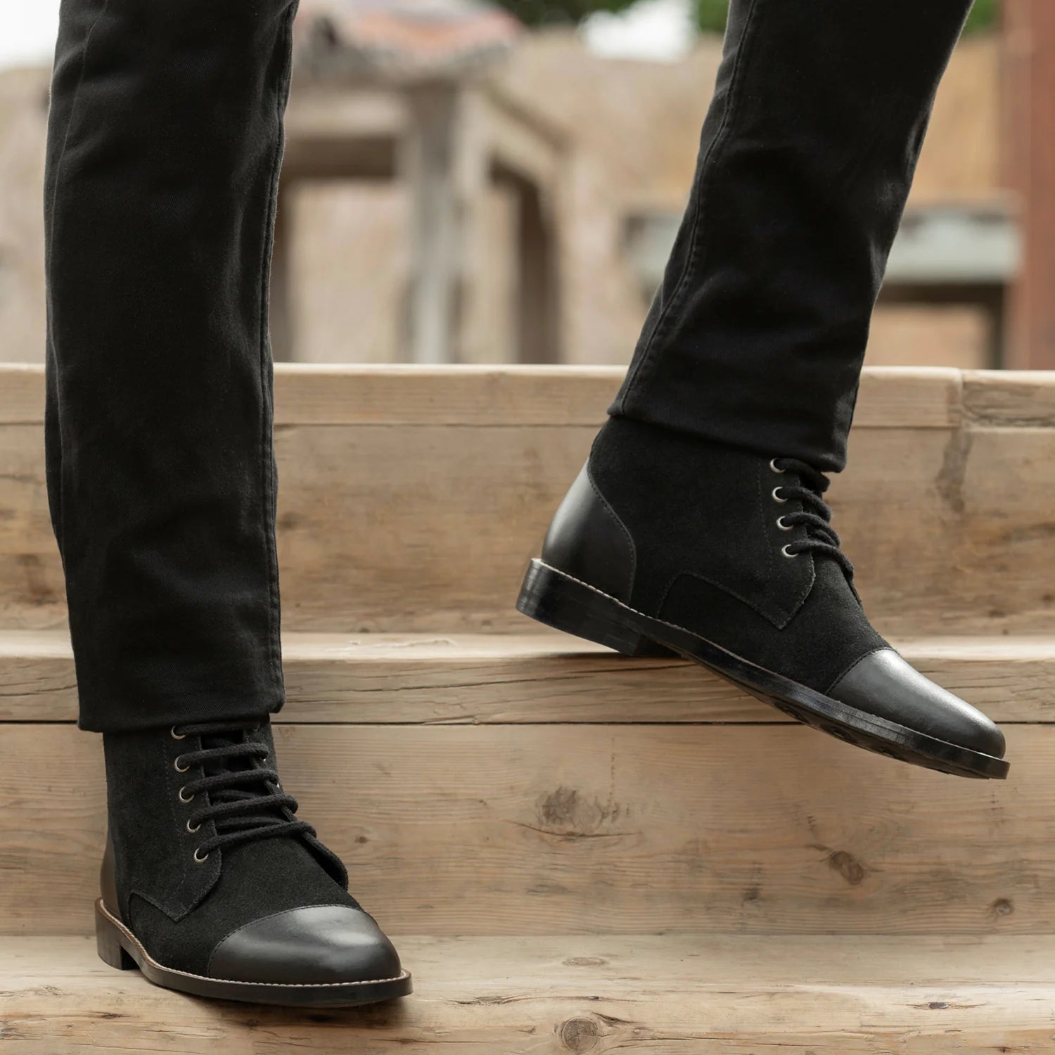 Orlaven Knight Derby Hybrid Black Leather Boots - StudGuard footwear image 9