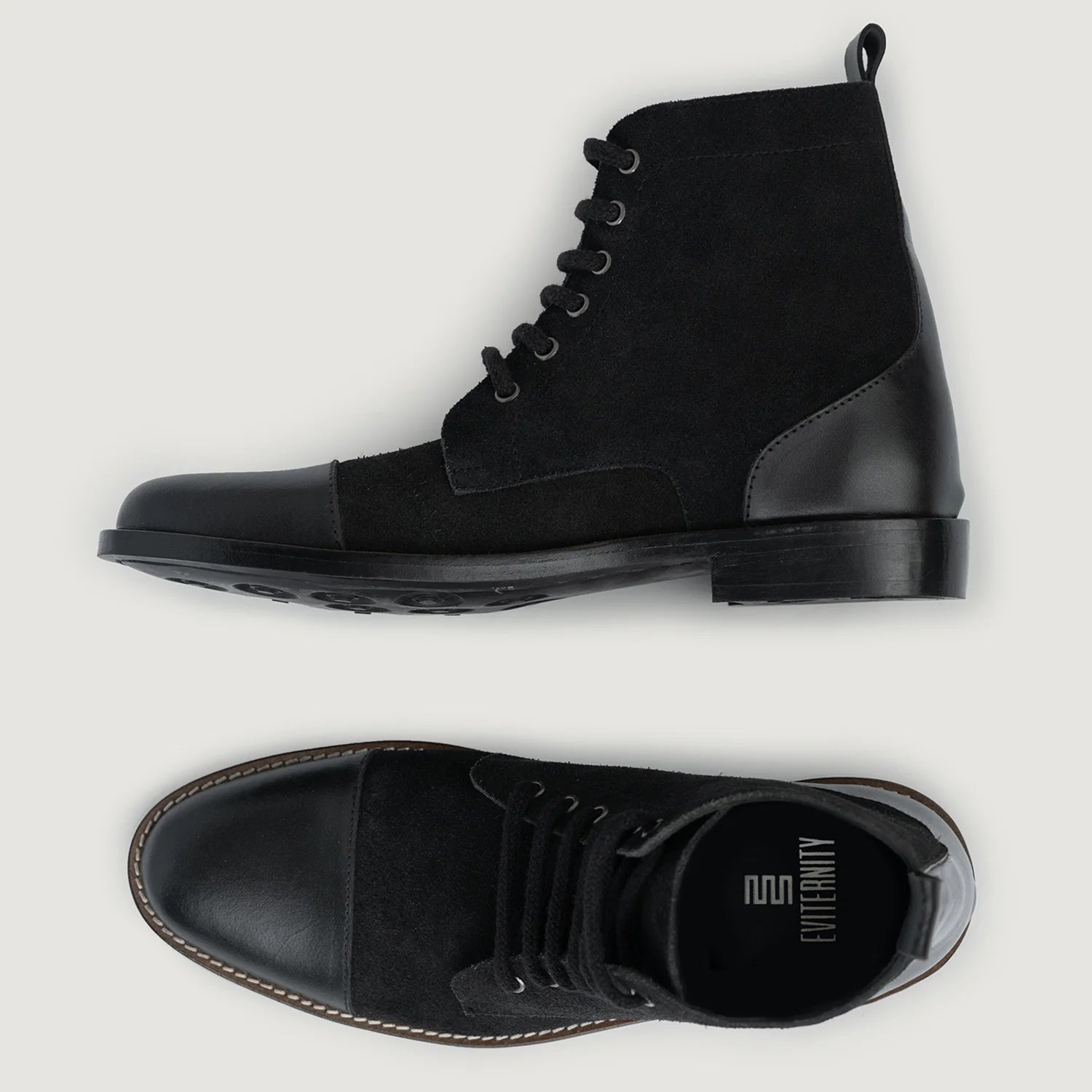 Orlaven Knight Derby Hybrid Black Leather Boots - StudGuard footwear image 3