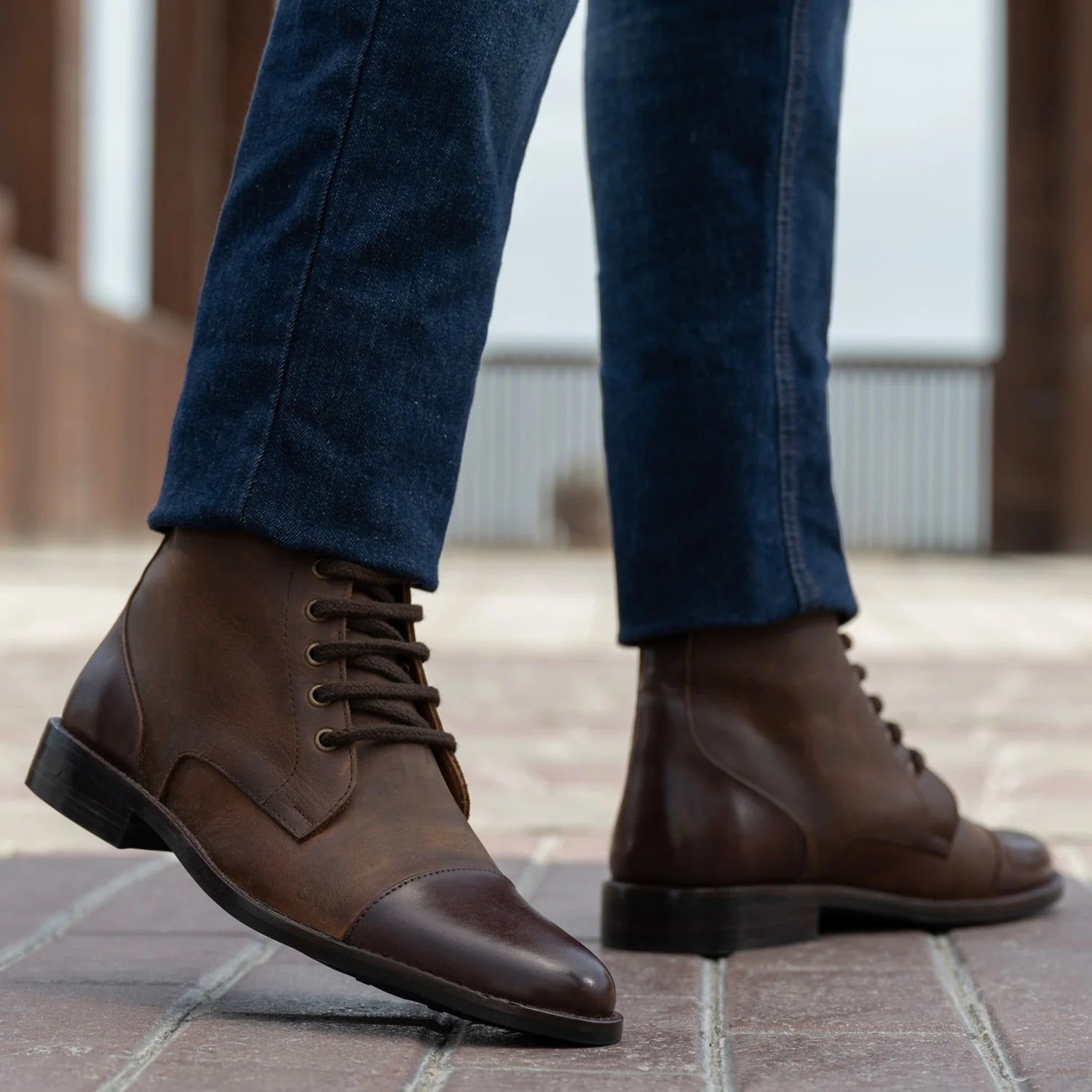 Orlaven Knight Derby Hybrid Brown Leather Boots - StudGuard footwear image 8