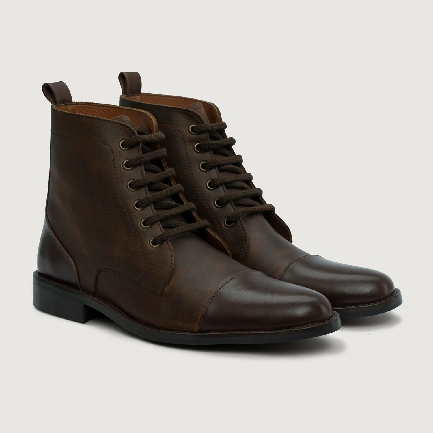 Orlaven Knight Derby Hybrid Brown Leather Boots - StudGuard footwear image 1
