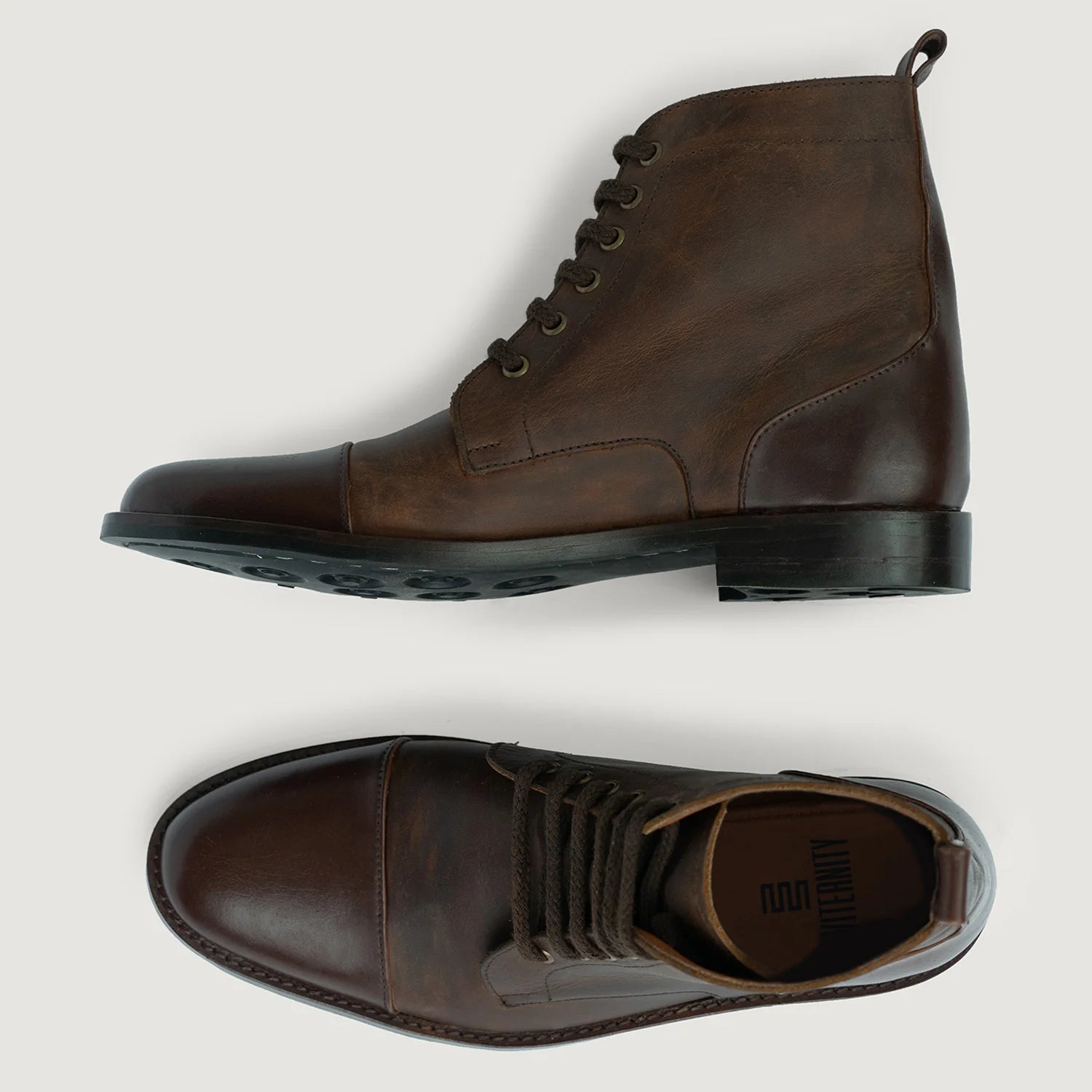 Orlaven Knight Derby Hybrid Brown Leather Boots - StudGuard footwear image 2
