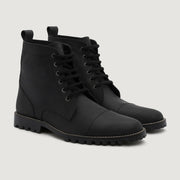 Orlaven Knight Derby Matte Black Pullup Leather Boots - TerraGrip footwear image 1