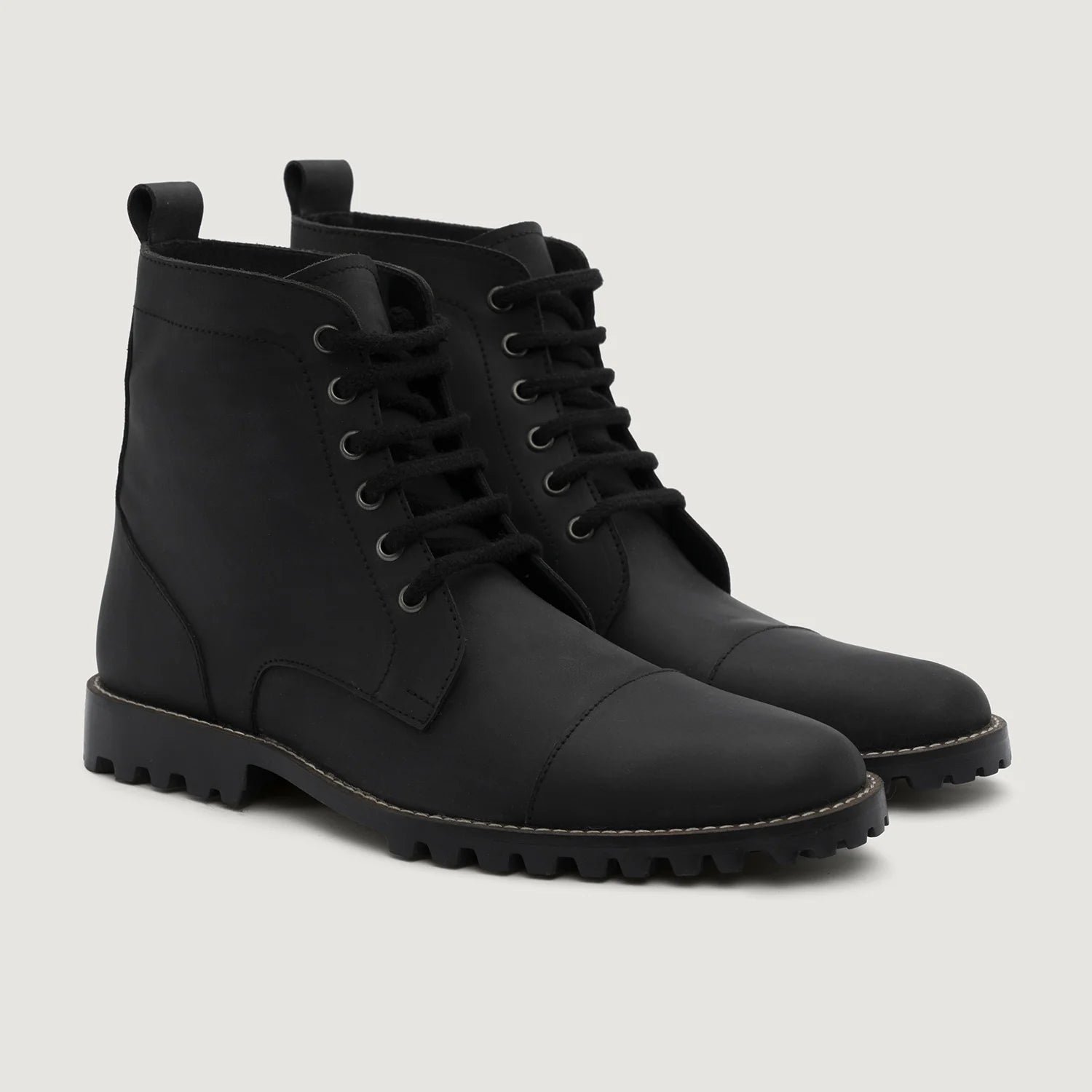 Orlaven Knight Derby Black Matte Nubuck Leather Boots - TerraGrip footwear image 1